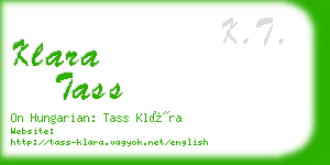 klara tass business card